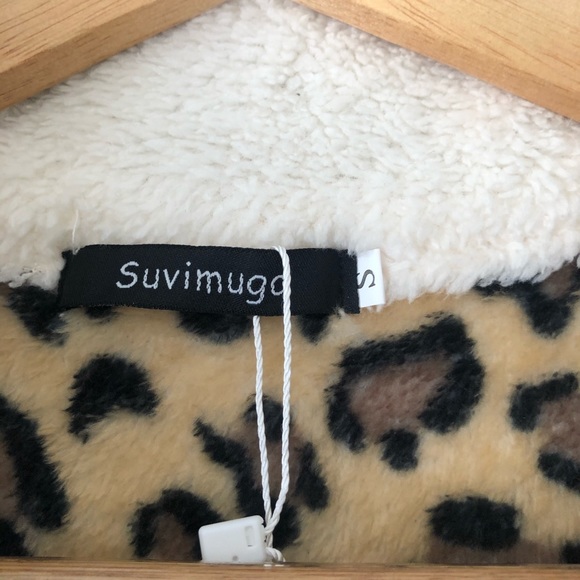 Suvimuga Teddy Color-block Leopard Pullover Top - Picture 6 of 8
